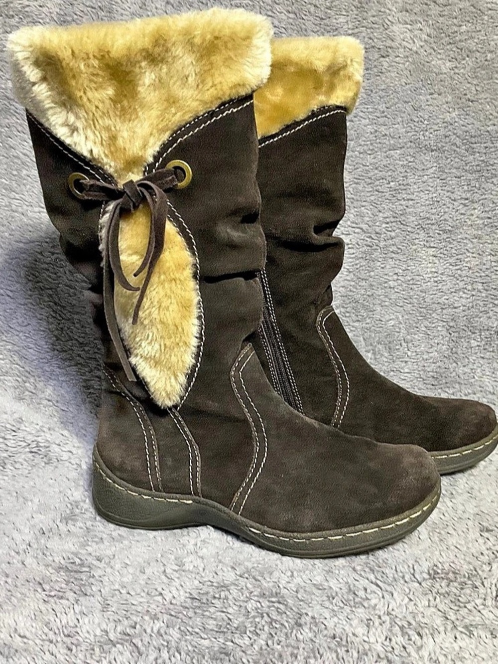 G.H. Bass Faux Shearling Lined Winter Boots Brown size 7.5